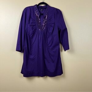 Talbots Top Blouse Pullover Tunic Oversized Size L